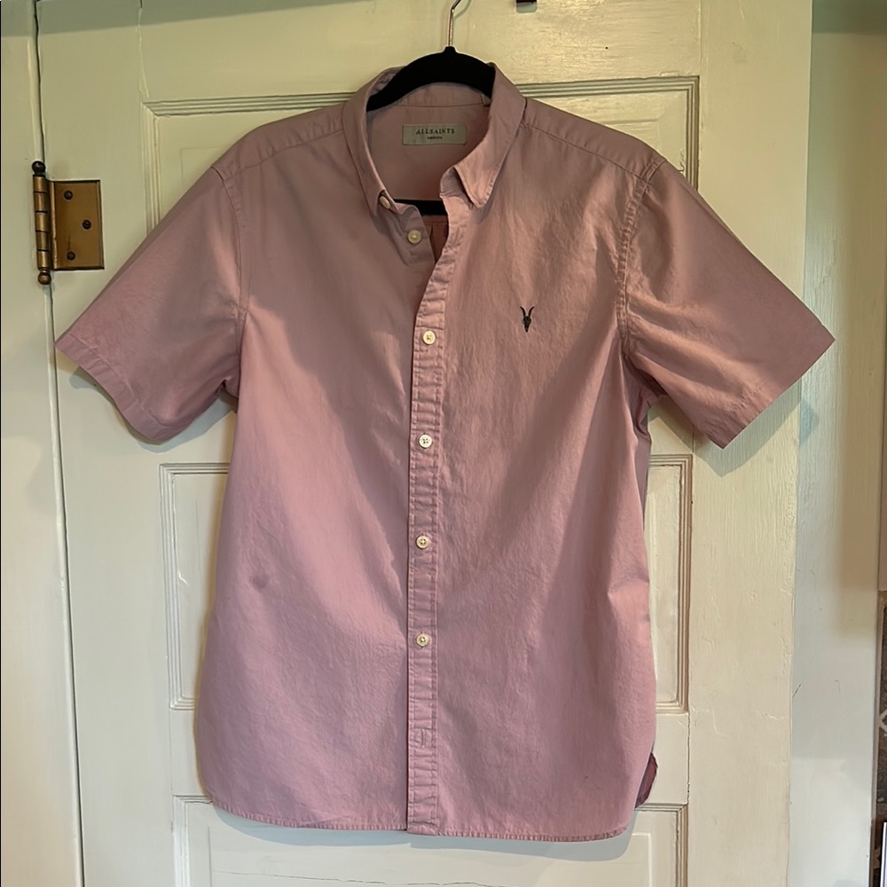 All Saints Pink Men’s Casual Button Down Shirt